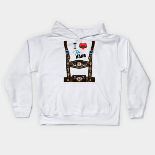 Lederhosen - Brown Kids Hoodie